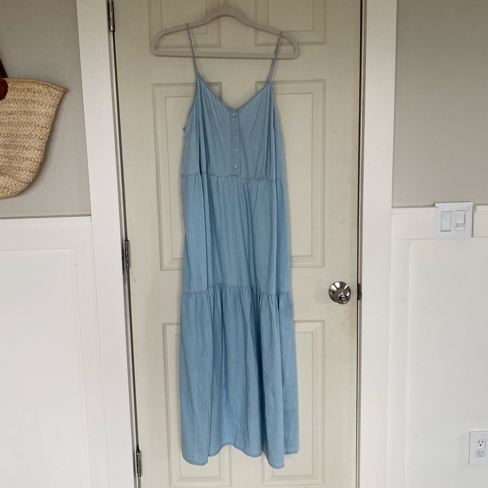 NWOT denim maxi dress size L